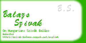 balazs szivak business card